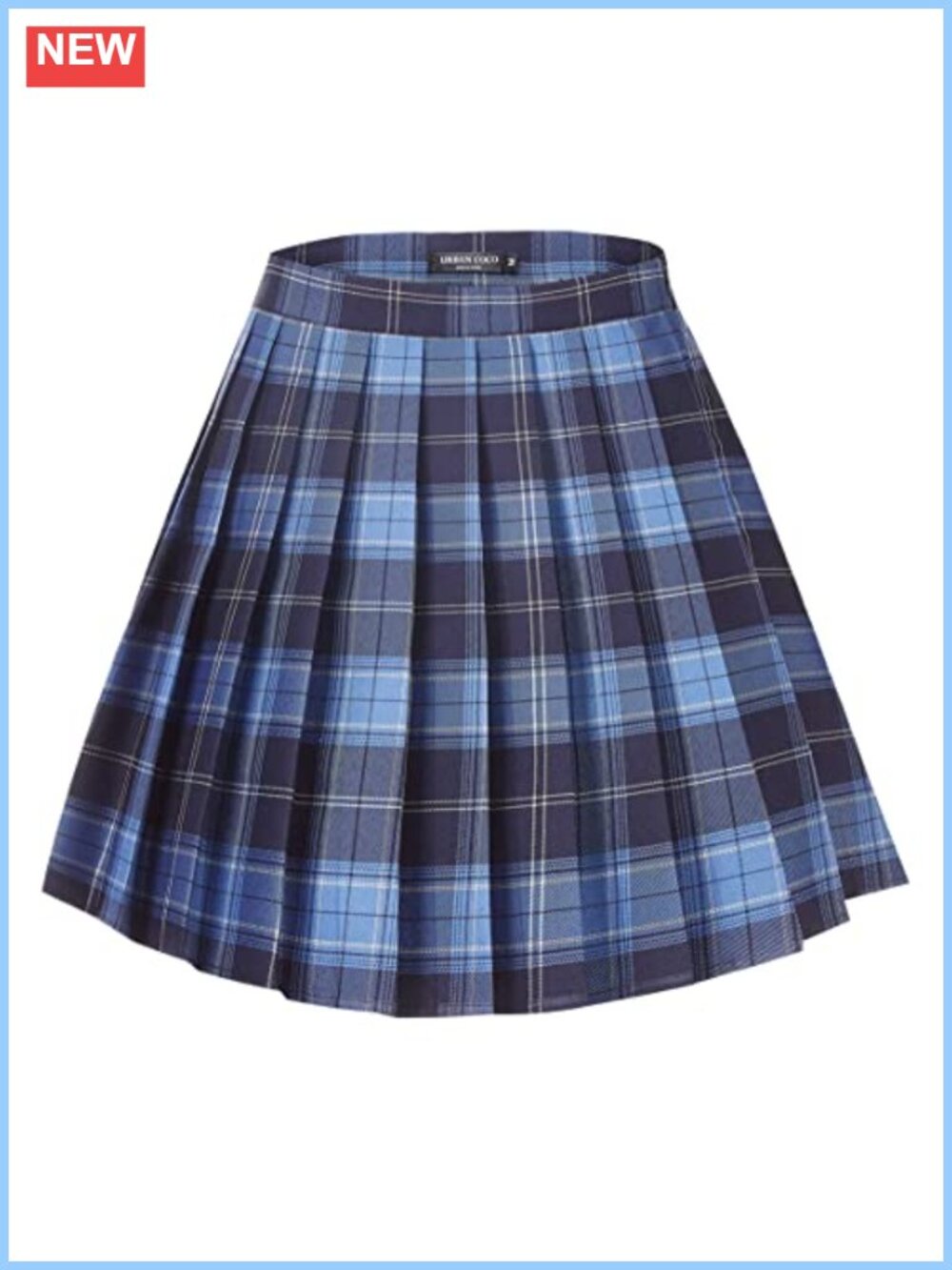 Plaid Pleated Mini Uniform Skirt with Zipper